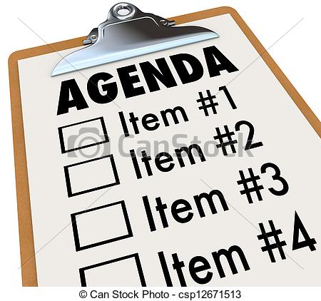 The Word Agenda On A Numbered List Of Things To Do Or Cover Held On A    