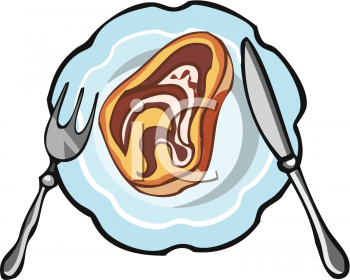 Well Done Steak On A Plate Clipart Image   Foodclipart Com