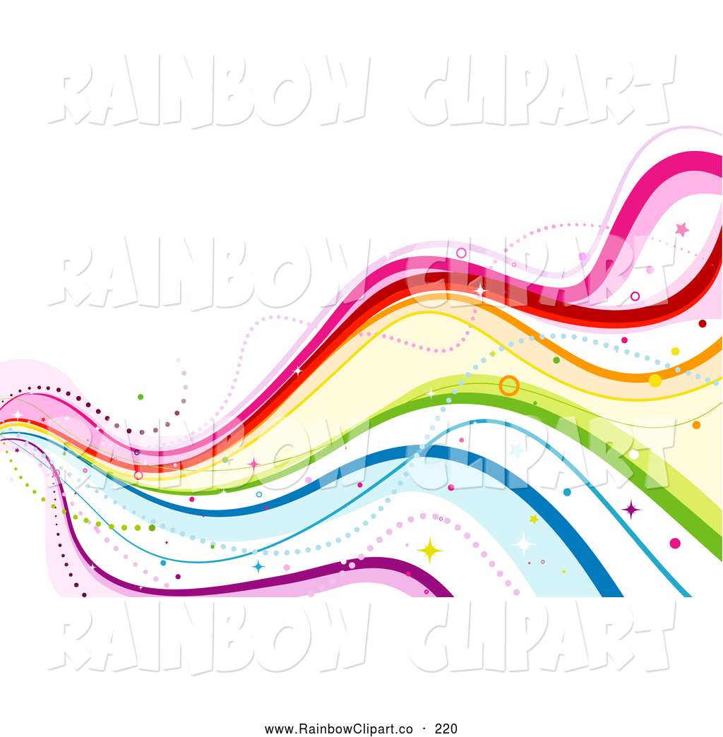 Art Of A Background Of Colorful Rainbow Wavy Wiggly Lines On White