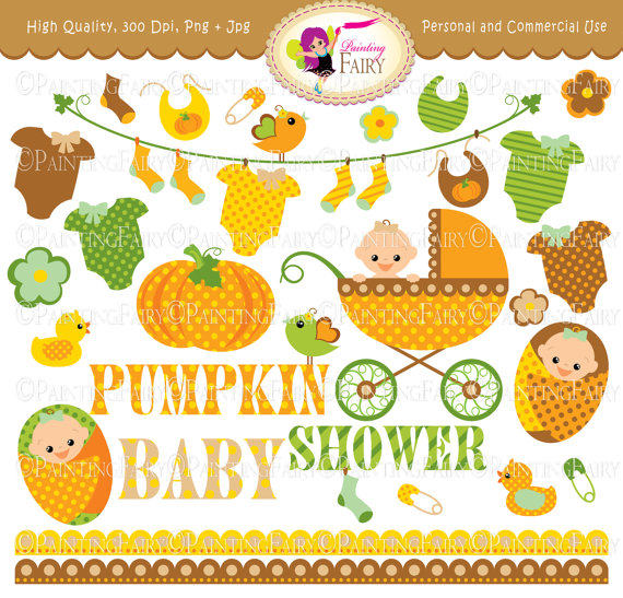 Autumn Baby Unisex Clipart Cute Pumpkin Baby Clothes Line Socks Baby