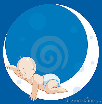 Baby Sleeping On Moon Stock Photo   Image  7161850
