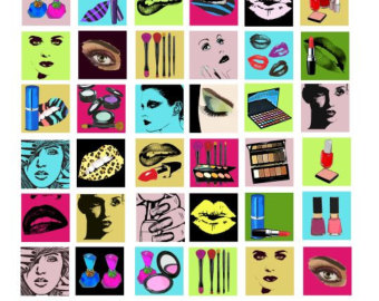 Beauty Makeup Cosmetics Clip Art Digital Download Collage Sheet 1 Inch