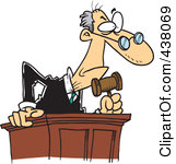 Cartoon Court Mallet Of A Cartoon Judge Leaning