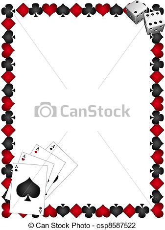 Clip Art Of Playing Cards With Border On A White Background Csp8587522