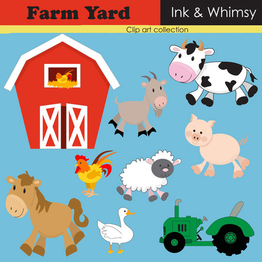 Clipart  Farm Instant Download Clip Art  Barn Yard Animal