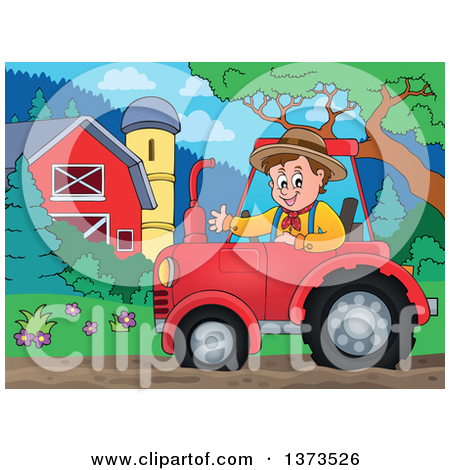 Clipart Of A Farmer And Dog Riding On A Hay Cart Drawn By A Horse In A