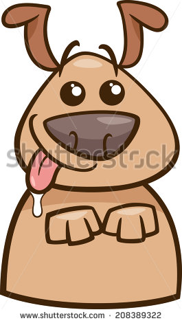 Illustration Of Funny Hungry Dog Begging For Food   Stock Vector