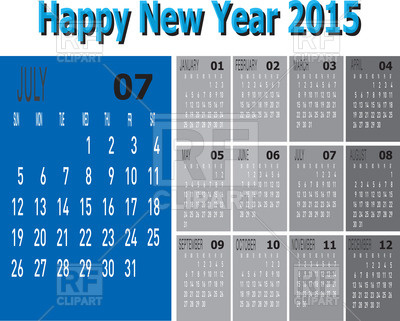 July 2015 Calendar Clip Art Free Calendar July 2015