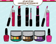 Love Makeup Cosmetics Clip Art Set For Digital Scrapbooking Clipart