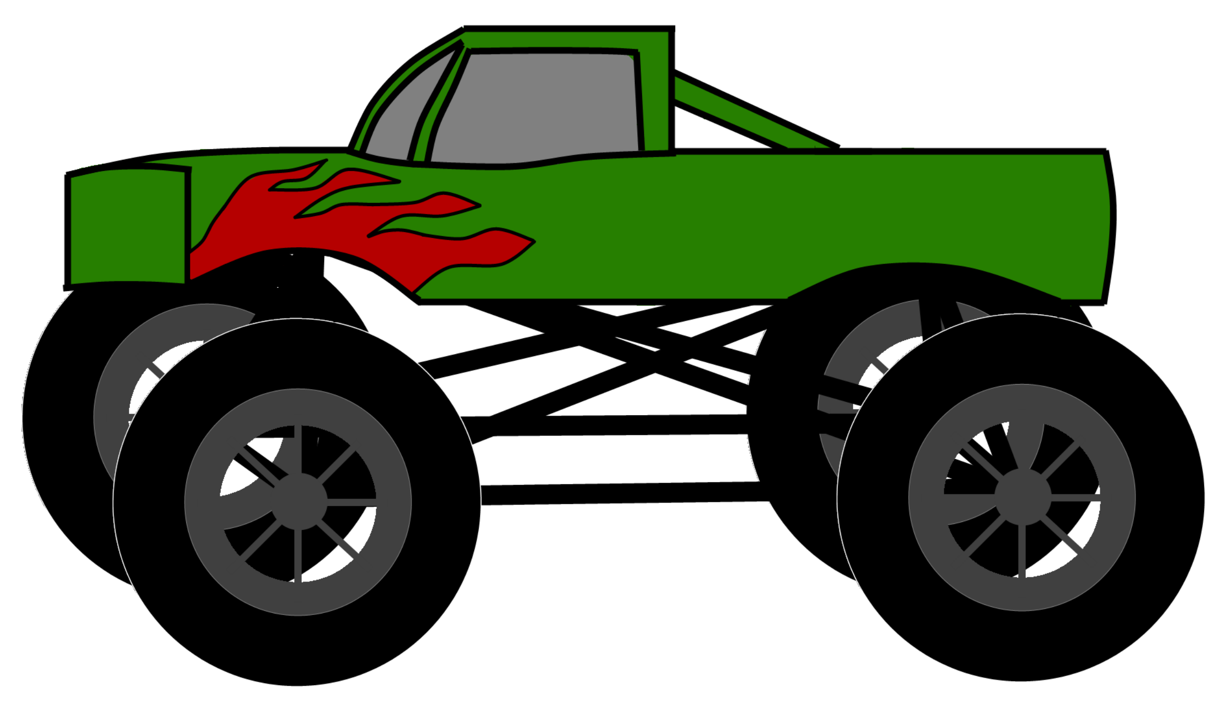 Monster Truck Clipart Black And White   Clipart Panda   Free    