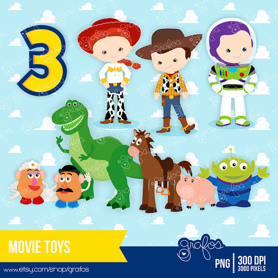 Movie Toys Digital Clipart   Instant Download