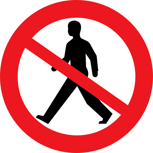 No Entry For Pedestrians Clip Art At Clker Com   Vector Clip Art    