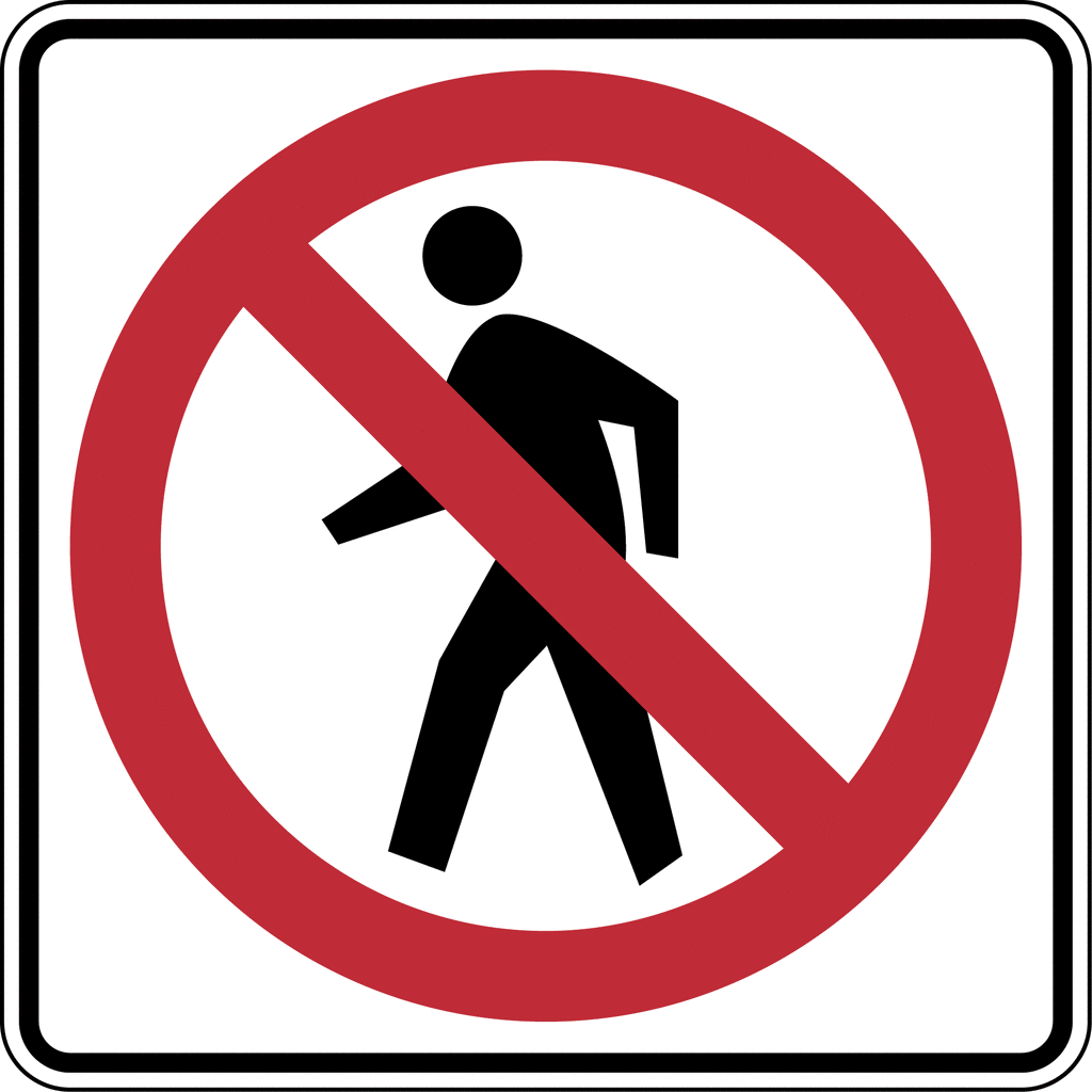 No Pedestrian Crossing Color   Clipart Etc