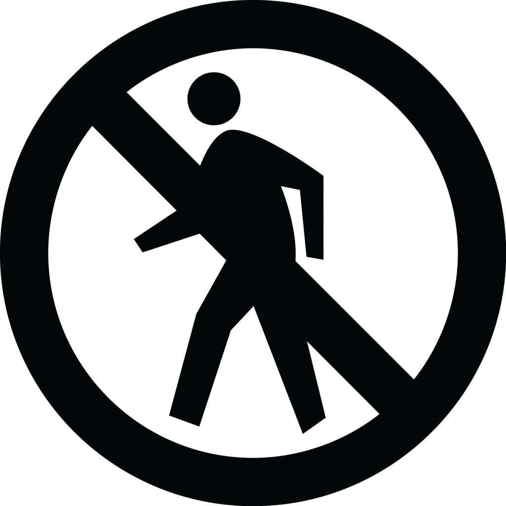 No Pedestrian Crossing Silhouette   Clipart Etc