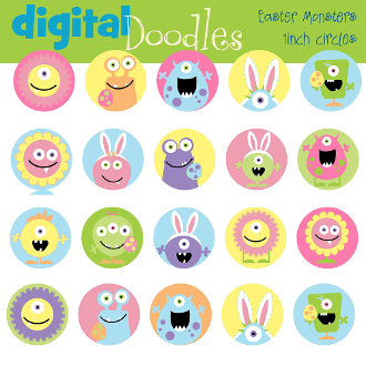 Our Products    Easter Monsters Digital Clip Art