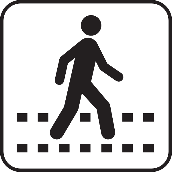 Pedestrian Crossing White Clip Art At Clker Com   Vector Clip Art
