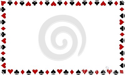 Playing Cards Border On White Background Stock Photos   Image