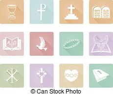 Religious Christian Icons   A Set Of Christian Icons And
