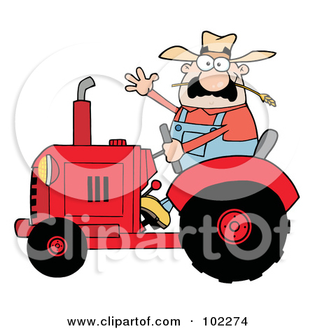 Royalty Free  Rf  Clipart Illustration Of A Blue Farm Tractor By Hit