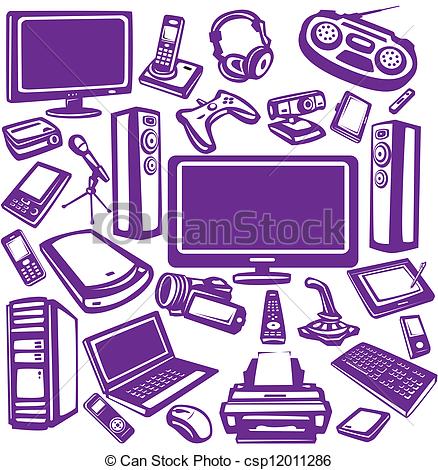 Vector Of Electronics And Computers Equipment Icon Set Csp12011286