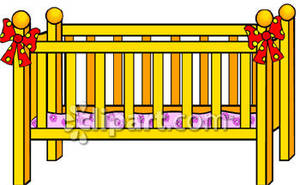 An Empty Baby Crib   Royalty Free Clipart Picture
