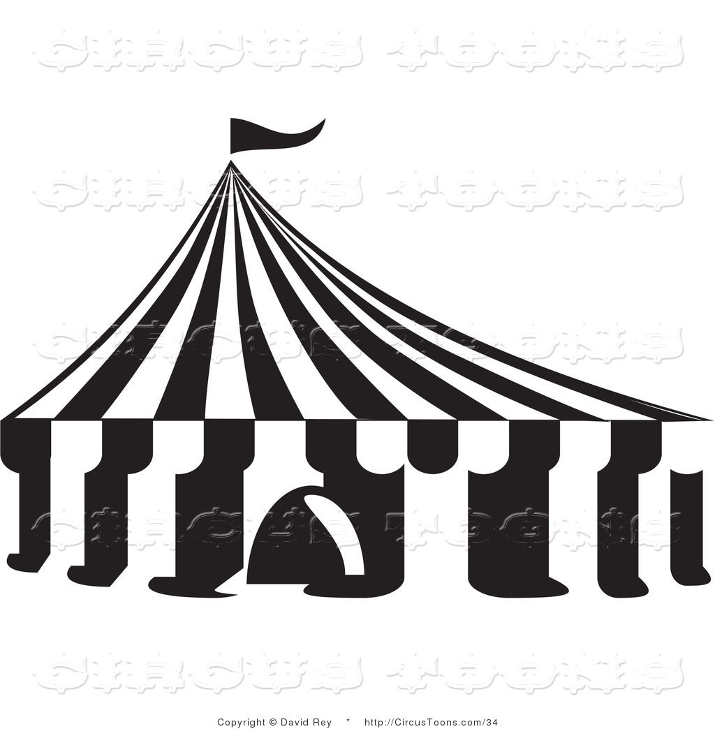 And White Big Top Tent Circus Clip Art David Rey