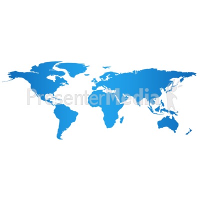 Blue Flat World Map   Education And School   Great Clipart For
