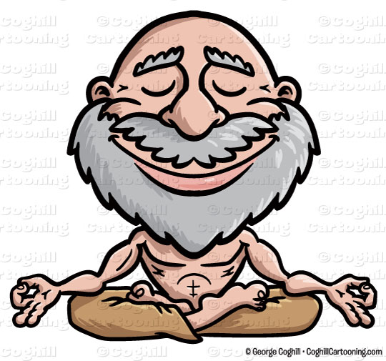 Cartoon Meditating Guru Clipart Graphic   Royalty Free Vector Clip Art