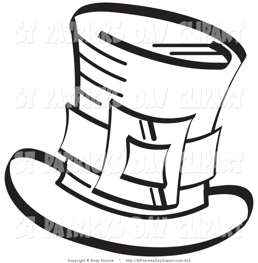 Clip Art Of A Coloring Page Of A Leprechaun S Tophat With A Buckle By    