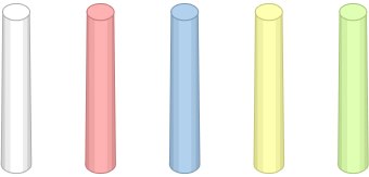 Clip Art Of Five Sticks Of Chalk Colored White Red Blue Yellow And