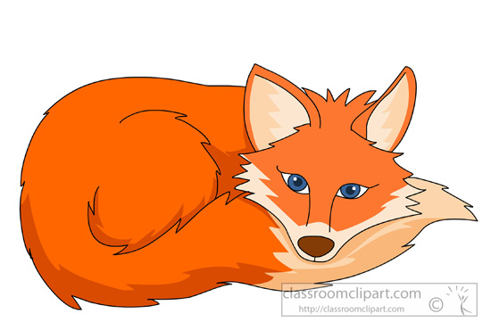 Fox Clipart   Fox Curled Up Resting   Classroom Clipart