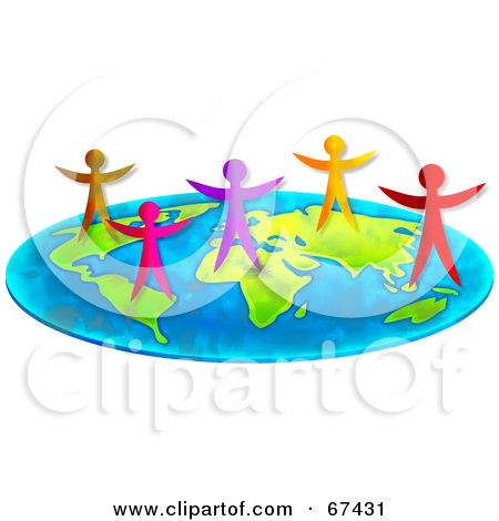 Free  Rf  Clipart Illustration Of Colorful People Standing On Flat