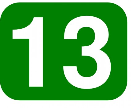 Green Rounded Rectangle With Number 13 Clip Art Free Vector In Open