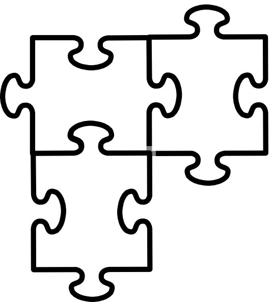 Puzzle Pieces Connected Clip Art At Clker Com   Vector Clip Art Online    