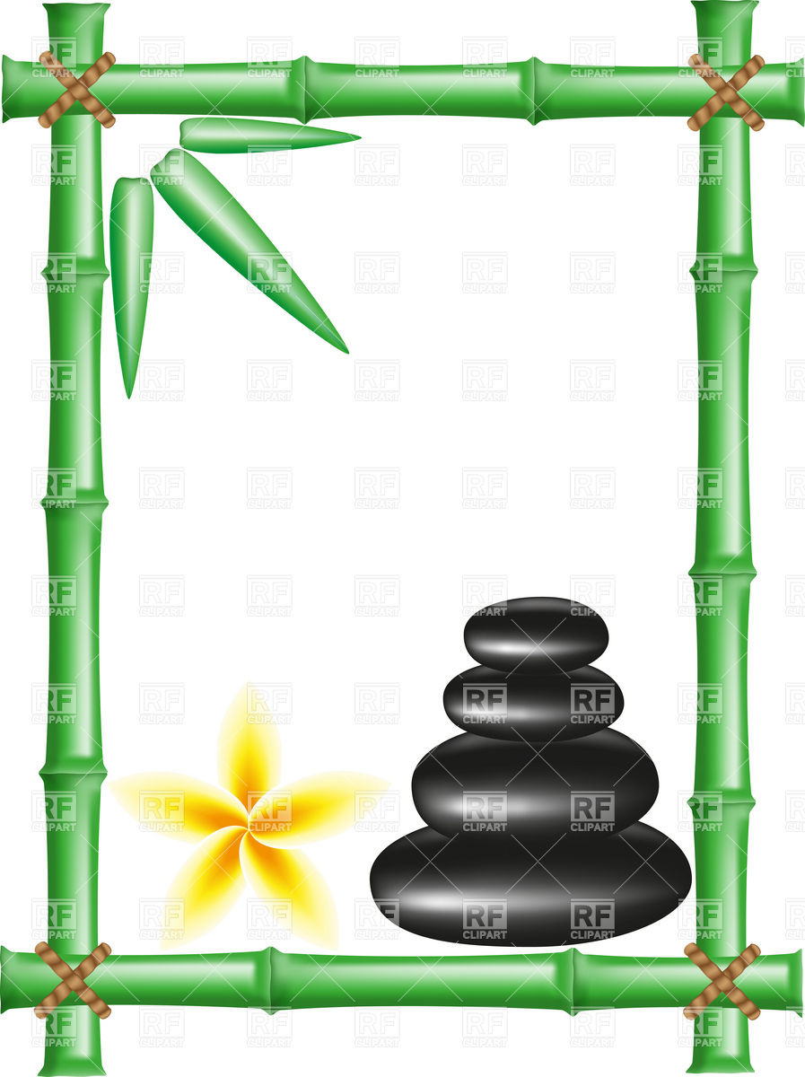 Spa Zen Stones And Bamboo Frame Download Royalty Free Vector Clipart