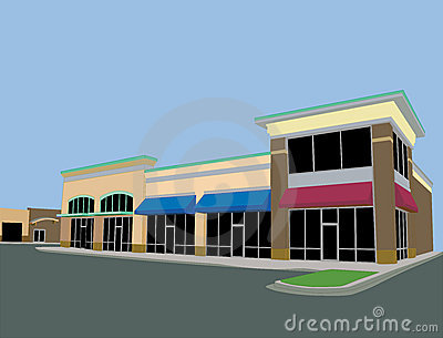 Strip Mall Clipart Beige Toned Strip Mall Royalty