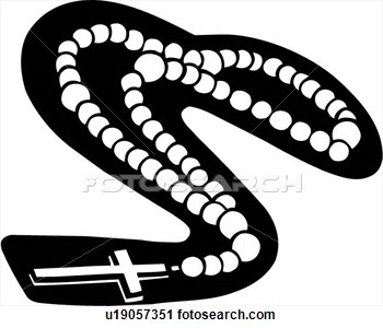 Bead Catholic Cross Religion Rosary View Large Clip Art Graphic