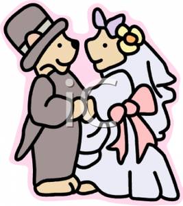 Bears Getting Married   Royalty Free Clipart Picture