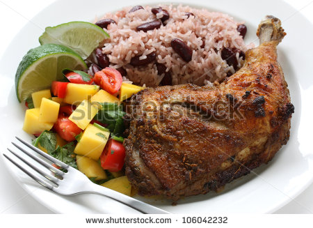 Caribbean Food Clip Art Jerk Chicken Plate Jamaican