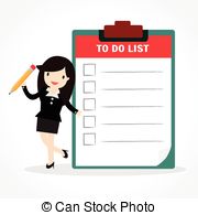 Checklist Oncept   Business Woman Holding Checklist Board