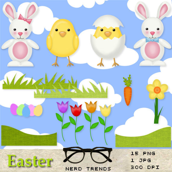    Clipart Bunny Clipart Easter Egg Clipart Easter Chicks Spring