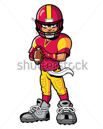 Cool Tough American Football Player Quarterback With Smile And