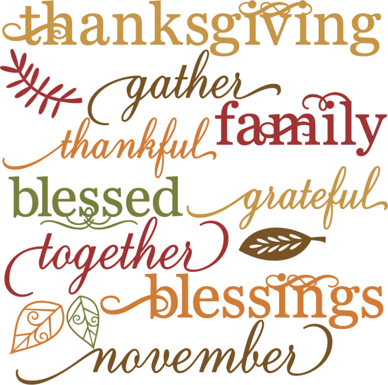 Cut Files For Scrapbooking Thanksgiving Words Clipart Free Svg Cuts