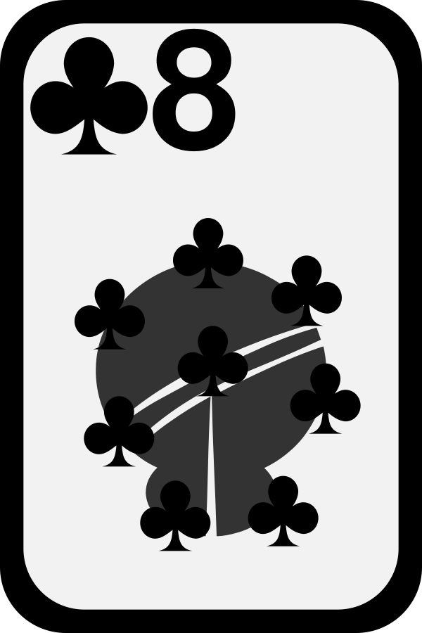 Eight Of Clubs Clipart Large Size