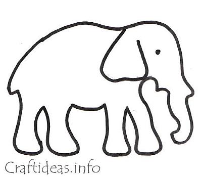 Free Craft Template And Coloring Book Page For An Elephant