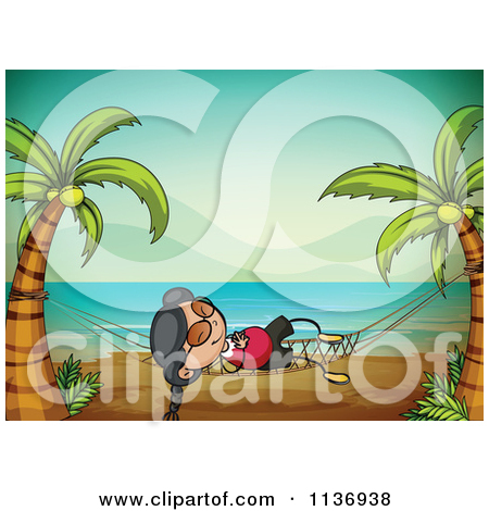 Free  Rf  Clipart Illustration Of A Stick Man Relaxing In A Hammock