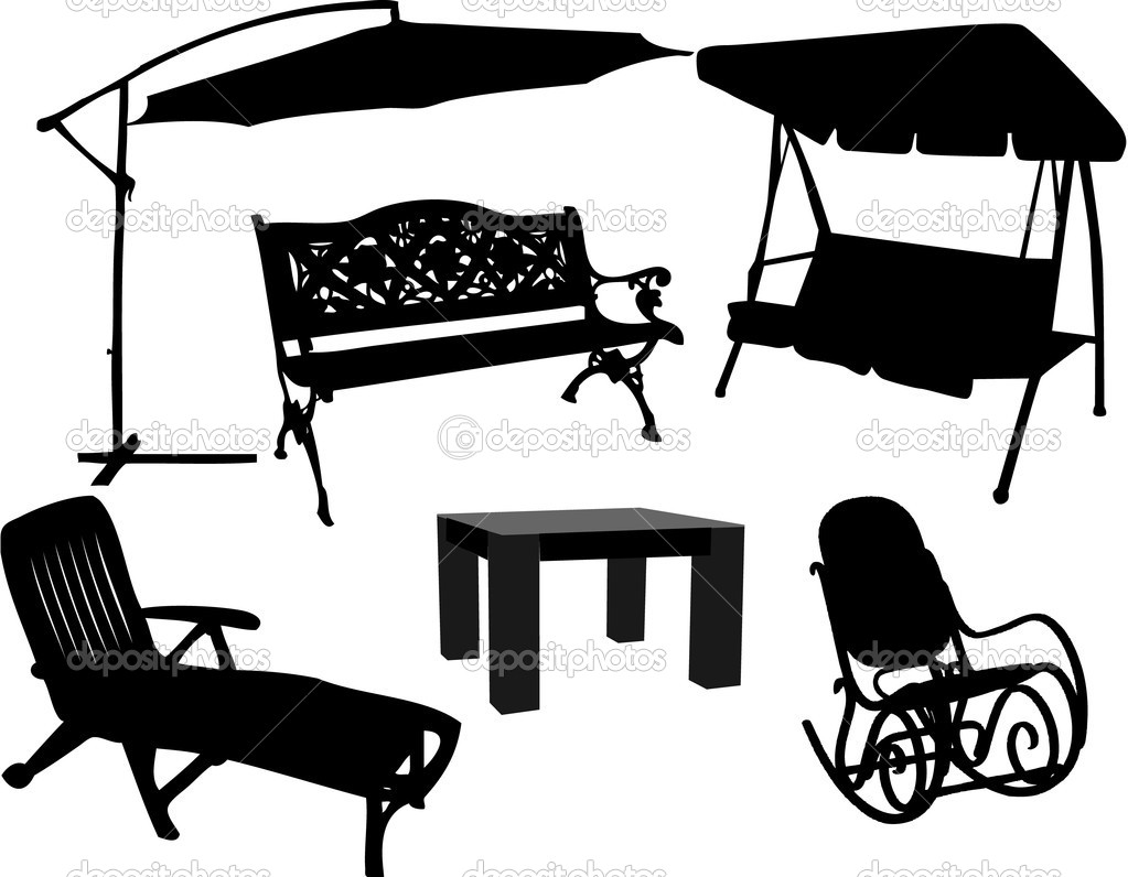 Furniture For Garden And Terrace   Stock Vector   Pablonis  6936665
