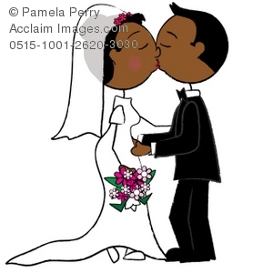 Getting Married Clipart   Black Couple Getting Married Stock