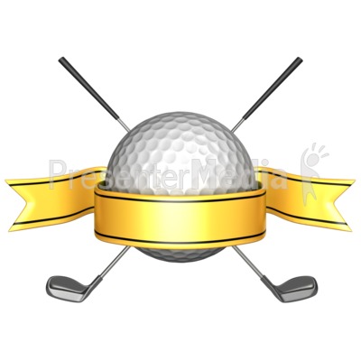 Golf Ball Crossed Clubs Banner   Presentation Clipart   Great Clipart