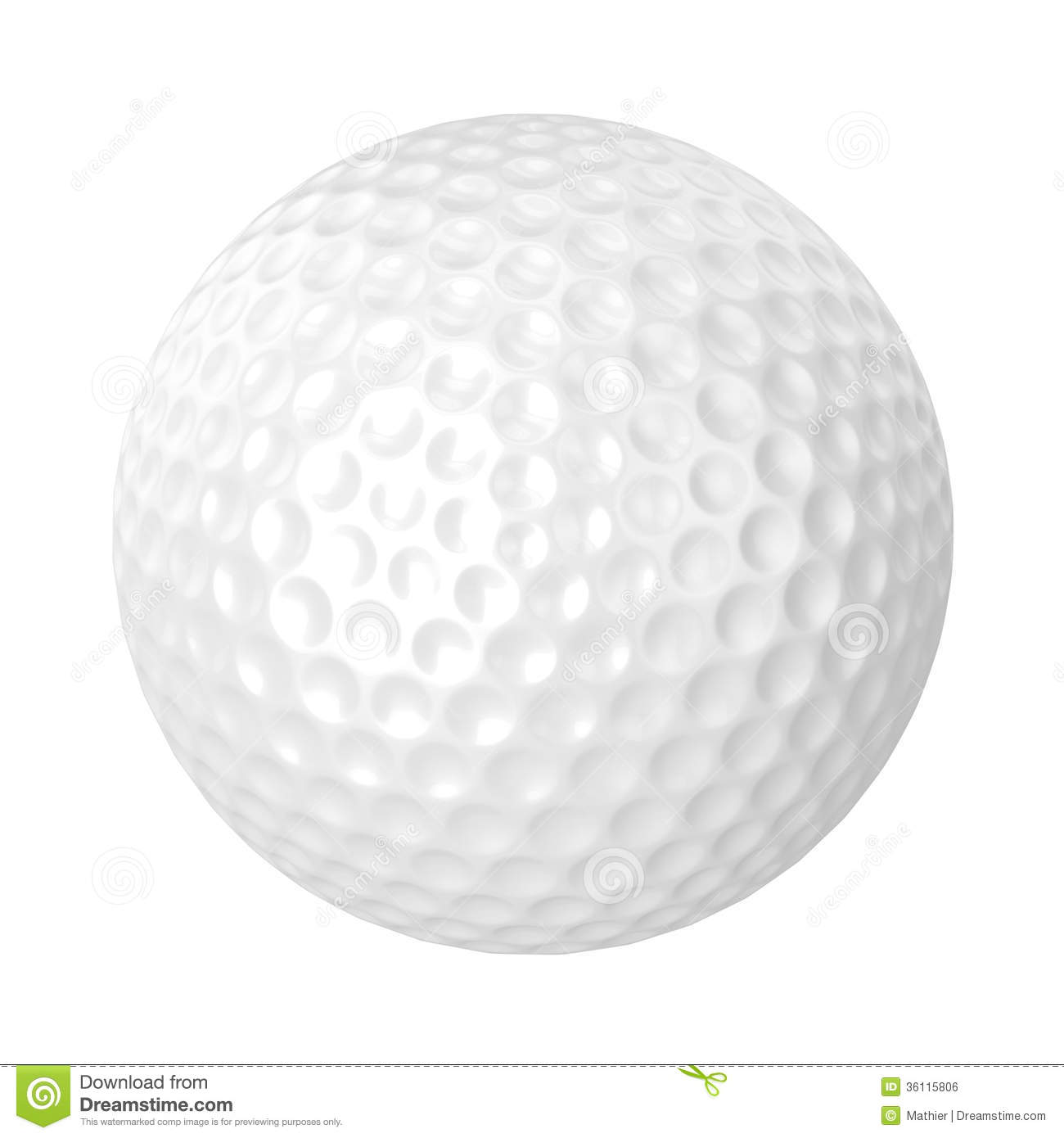 Golf Ball   Isolated On White Or Transparent Background  Additional
